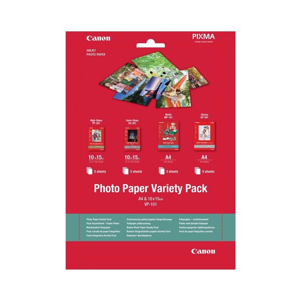 პრინტერი Canon VP-101 Photo Paper Variety Pack 10x15+A4 20 sheet